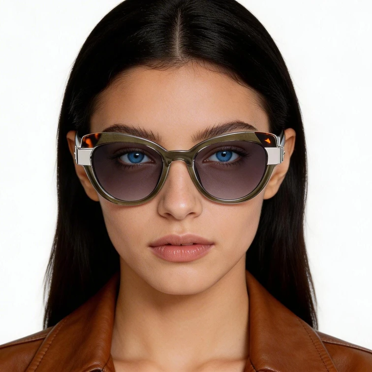Butterfly Green Acetate Sunglasses #BS2607-0091