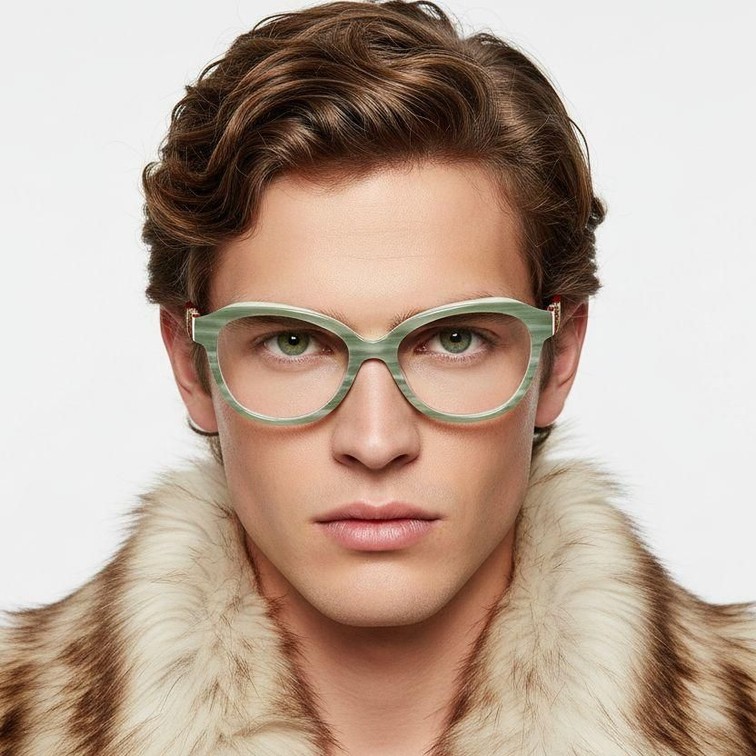 Gafas de acetato verde mariposa #BS2607-0095