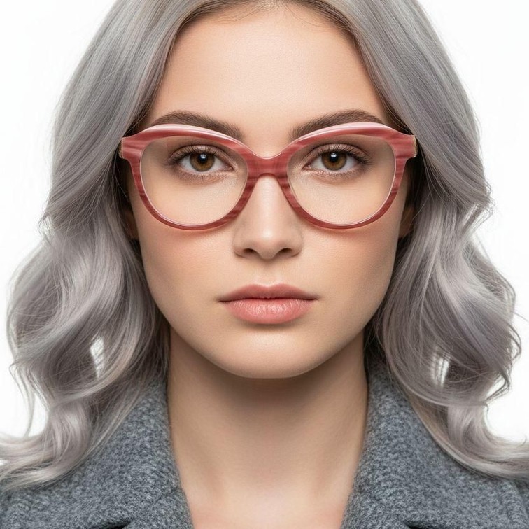 Gafas de acetato rojo mariposa #BS2607-0096