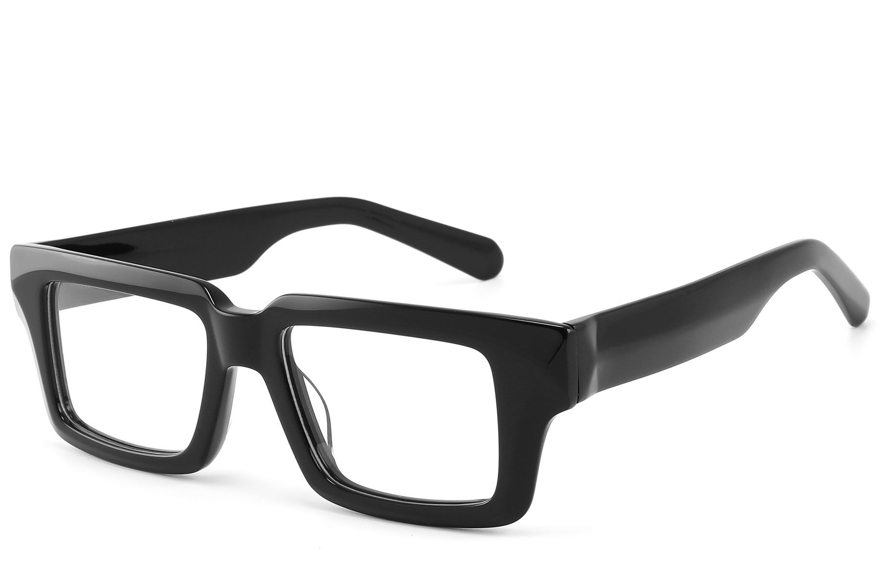 Rectangular Black Acetate Glasses #BS2607-0097
