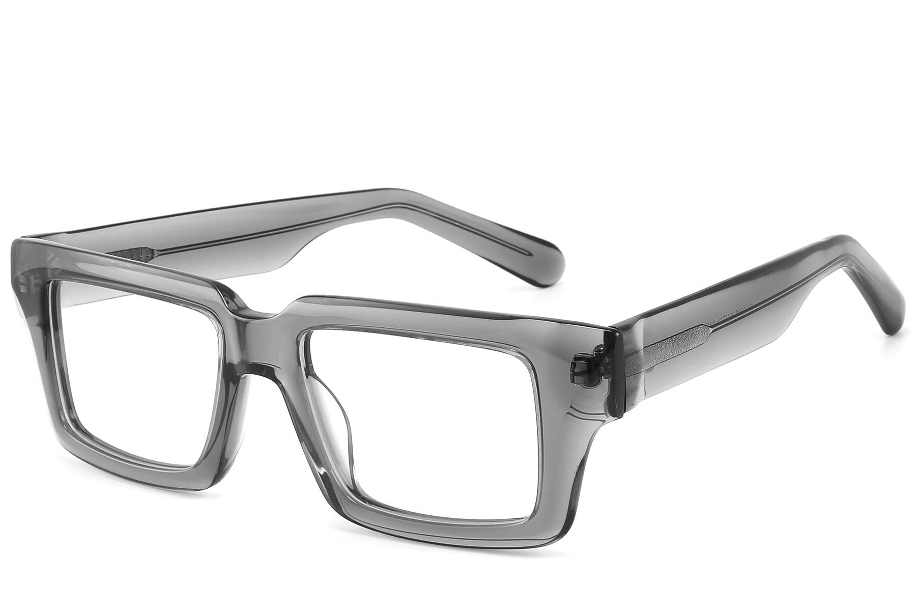 Rectangular Gray Acetate Glasses #BS2607-0099