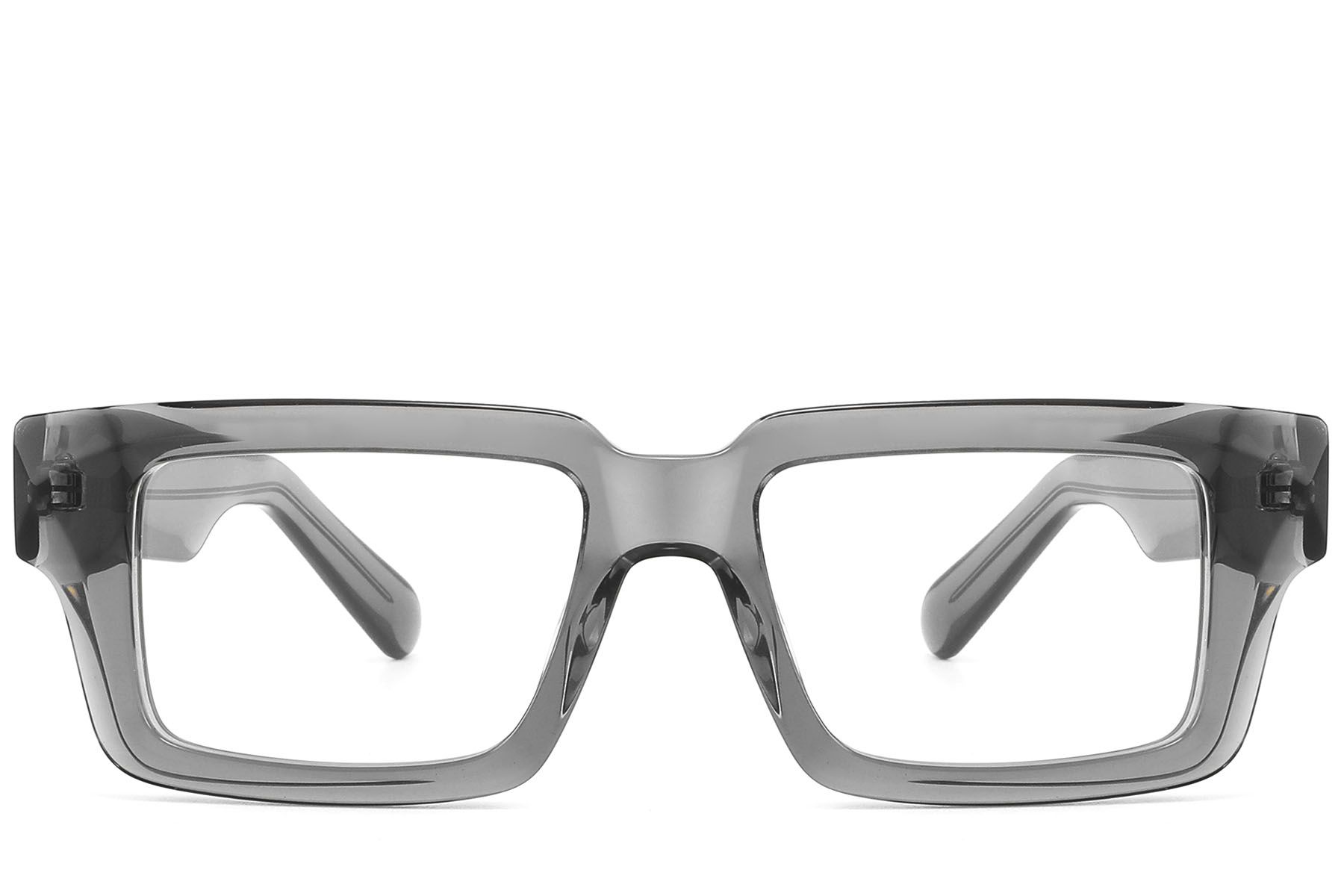 Rectangular Gray Acetate Glasses #BS2607-0099