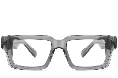 Rectangular Gray Acetate Glasses #BS2607-0099