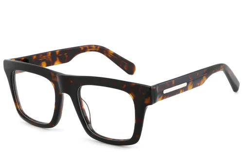 Lunettes rectangulaires en acétate écaille de tortue #BS2607-0101