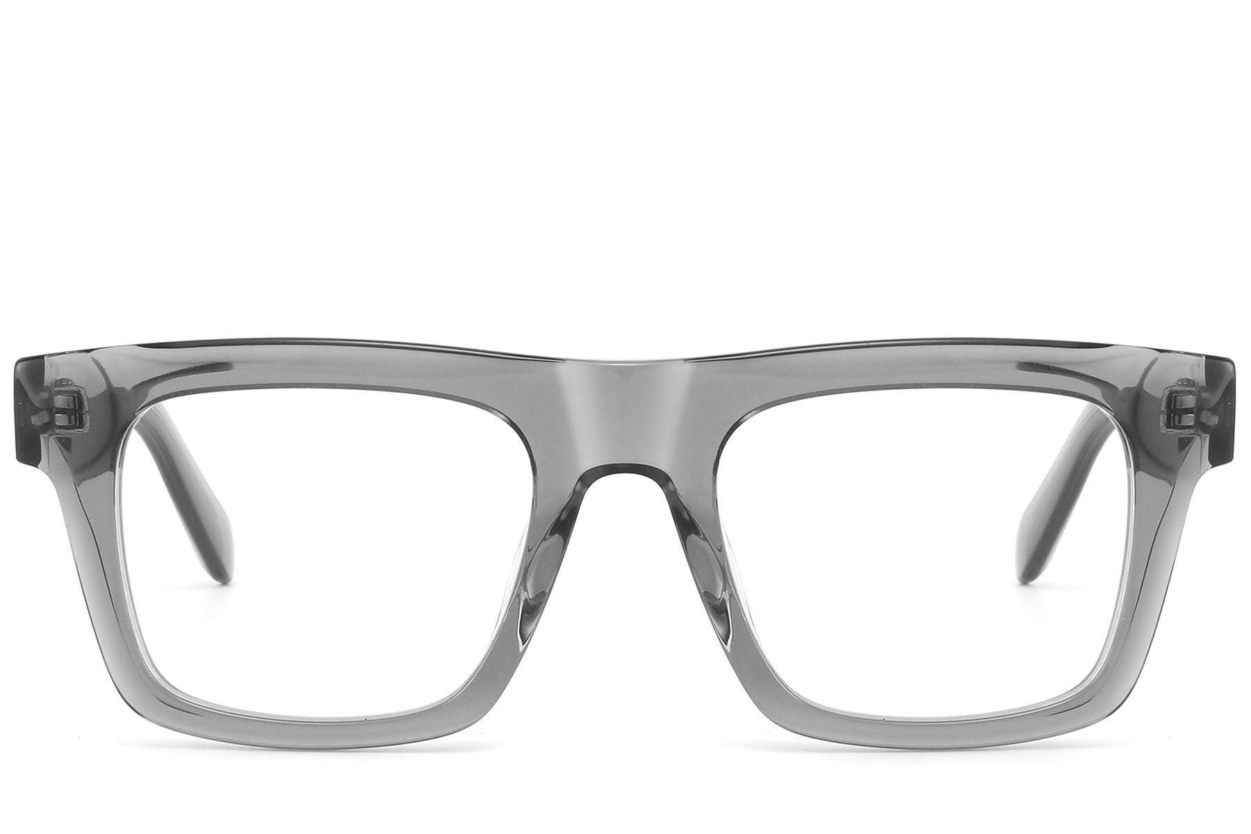 Rectangular Gray Acetate Glasses #BS2607-0102