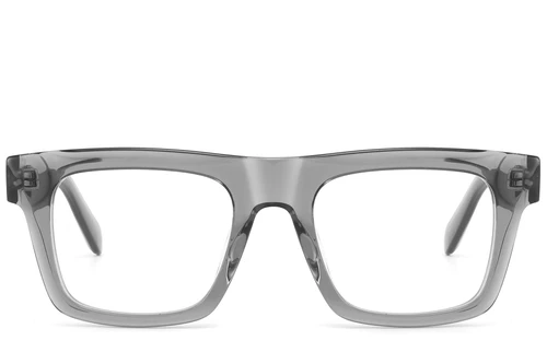 Rectangular Gray Acetate Glasses #BS2607-0102