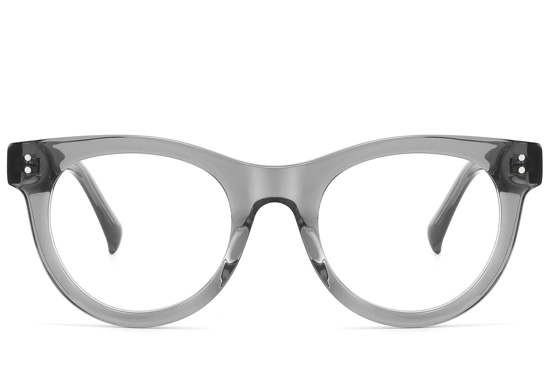 Round Gray Acetate Glasses #BS2607-0104