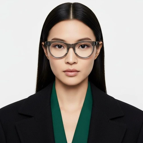 Round Gray Acetate Glasses #BS2607-0104