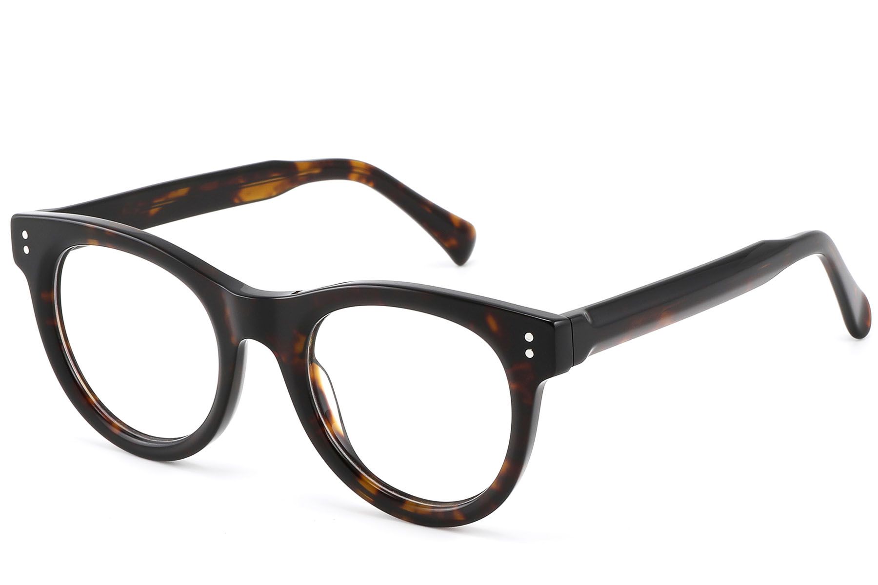 Round Tortoiseshell Acetate Glasses #BS2607-0105