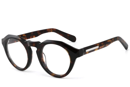 Round Tortoiseshell Acetate Glasses #BS2607-0110