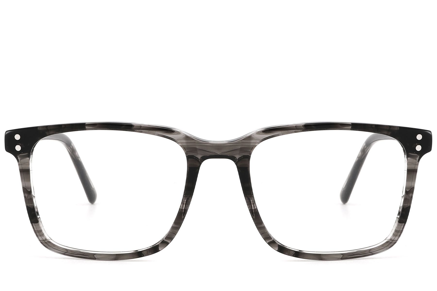 Rectangular Black Acetate Glasses #BS2607-0120