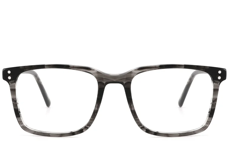 Rechteckige schwarze Acetatbrille #BS2607-0120