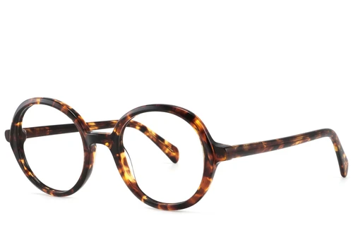 Round Tortoiseshell Acetate Glasses #BS2607-0122