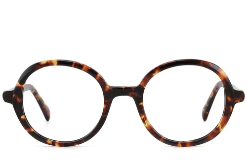 Round Tortoiseshell Acetate Glasses #BS2607-0122