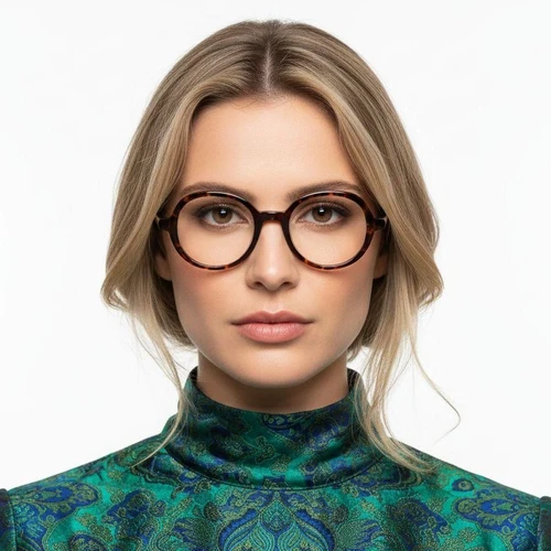 Round Tortoiseshell Acetate Glasses #BS2607-0122