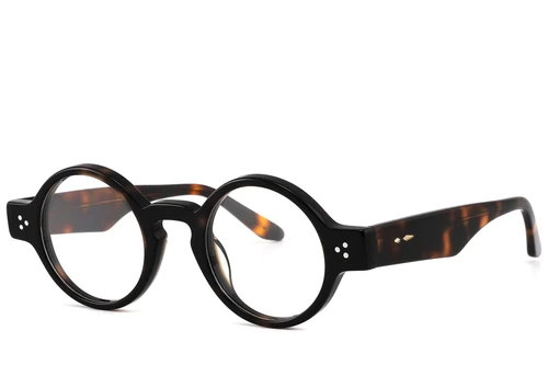 Round Tortoiseshell Acetate Glasses #BS2607-0124
