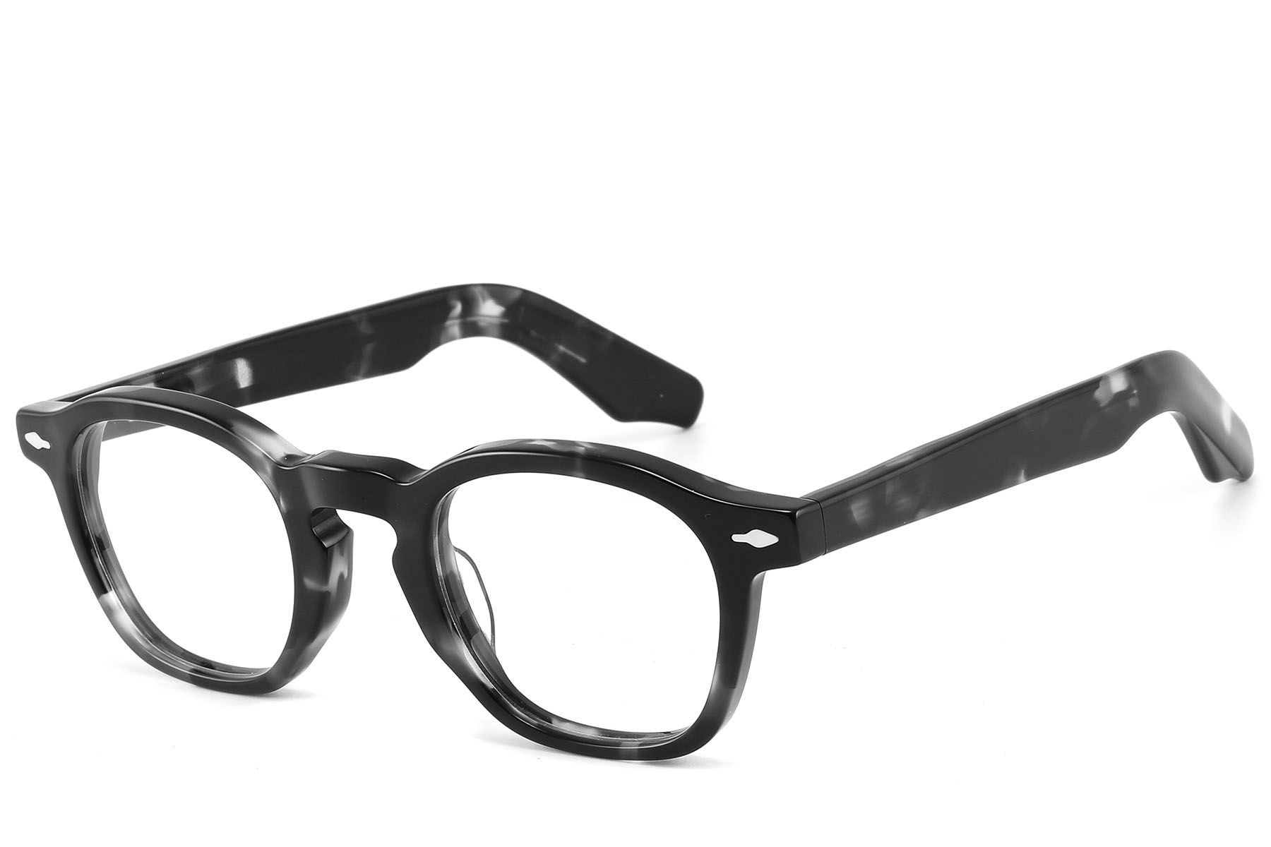 Rectangular Black Acetate Glasses #BS2607-0127