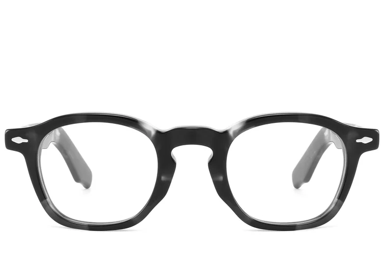 Rechteckige schwarze Acetatbrille #BS2607-0127