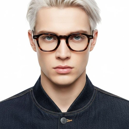 Rectangular Tortoiseshell Acetate Glasses #BS2607-0128