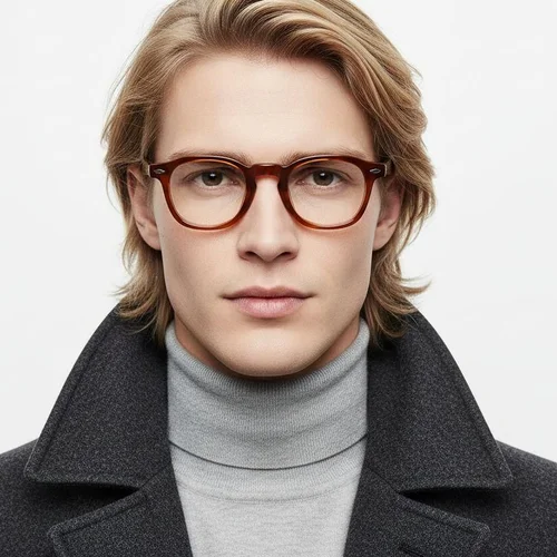 Rectangular Tortoiseshell Acetate Glasses #BS2607-0129