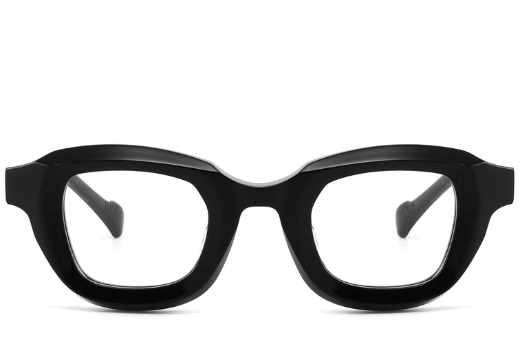 Rectangular Black Acetate Glasses #BS2607-0130