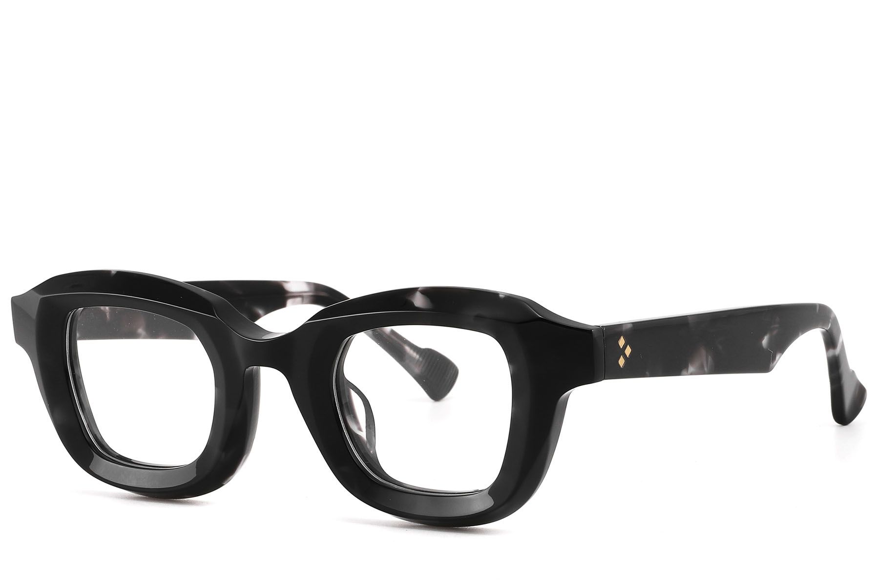 Gafas rectangulares de acetato negro #BS2607-0132