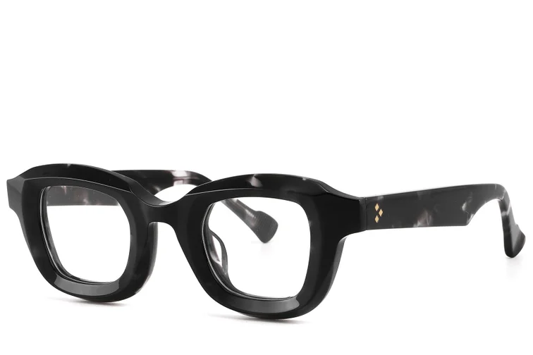 Rectangular Black Acetate Glasses #BS2607-0132