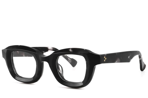 Gafas rectangulares de acetato negro #BS2607-0132