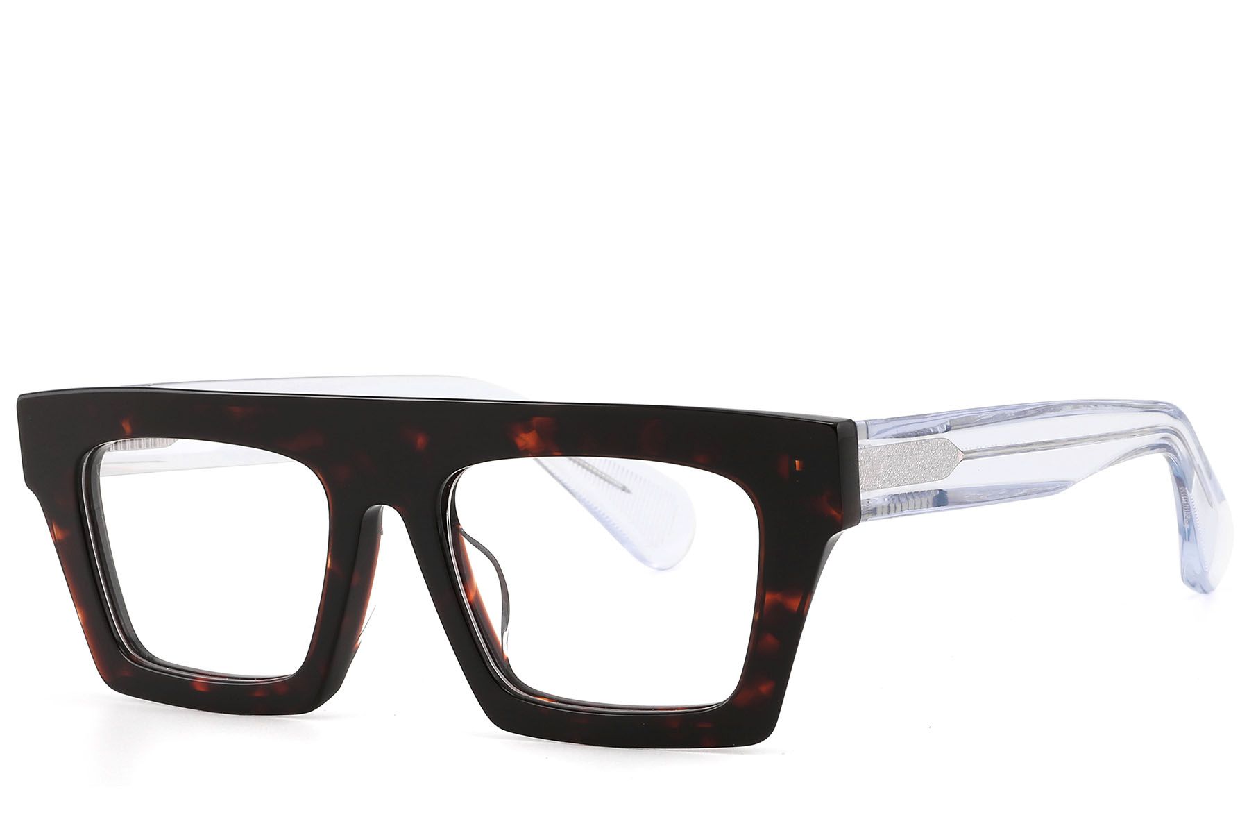 Lunettes rectangulaires en acétate écaille de tortue #BS2607-0134