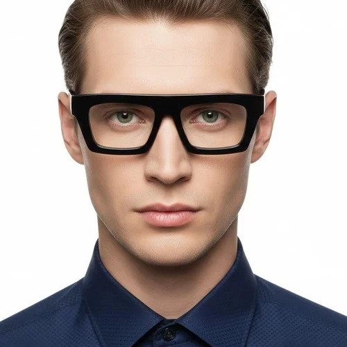 Lunettes rectangulaires en acétate noir #BS2607-0136