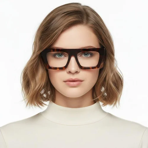 Lunettes rectangulaires en acétate écaille de tortue #BS2607-0137