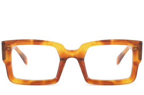 Rectangular Tortoiseshell Acetate Glasses #BS2607-0138