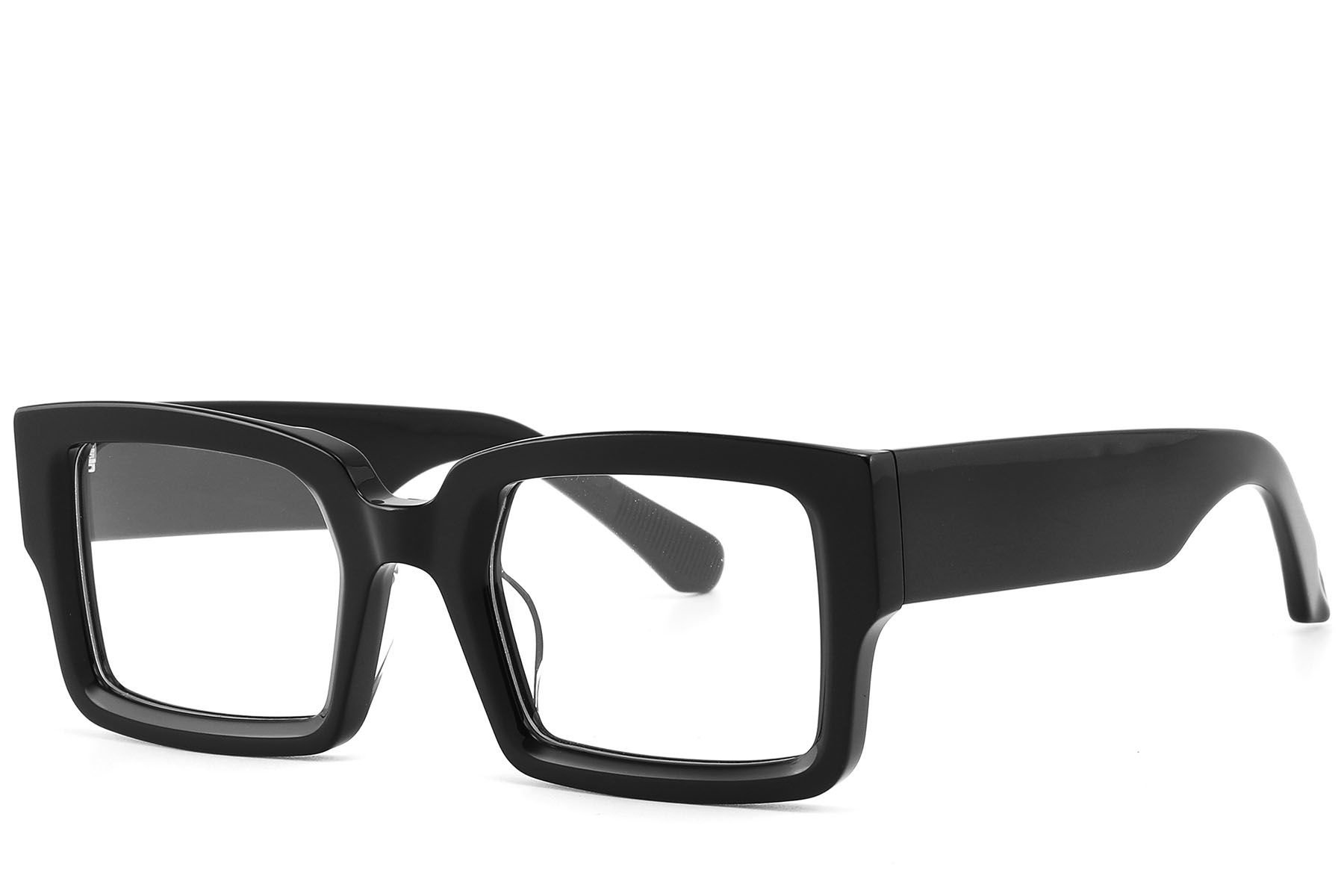 Lunettes rectangulaires en acétate noir #BS2607-0139