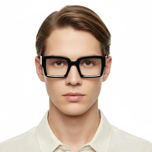Lunettes rectangulaires en acétate noir #BS2607-0139