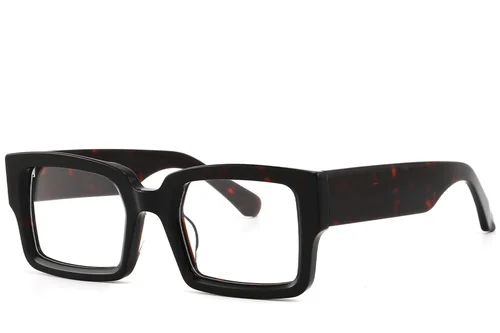 Lunettes rectangulaires en acétate écaille de tortue #BS2607-0140