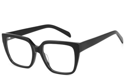 Lunettes rectangulaires en acétate noir #BS2607-0143