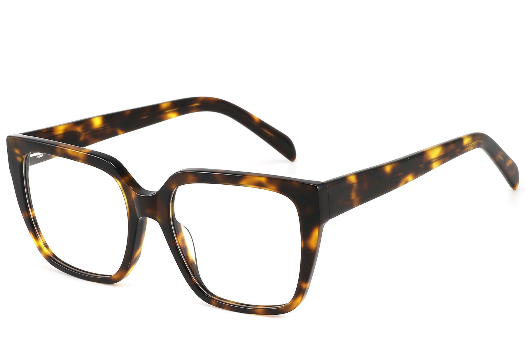 Rectangular Tortoiseshell Acetate Glasses #BS2607-0144