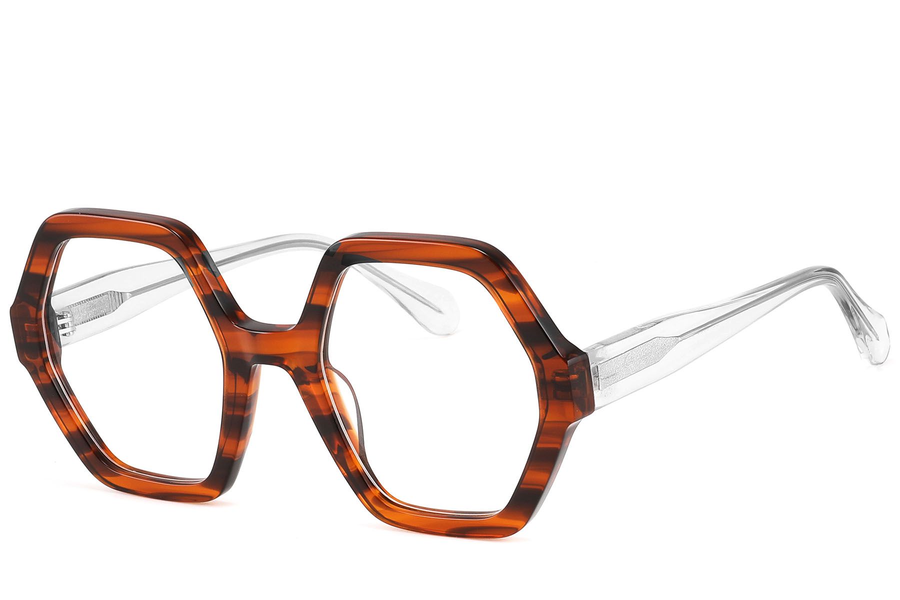 Geometric Tortoiseshell Acetate Glasses #BS2607-0145