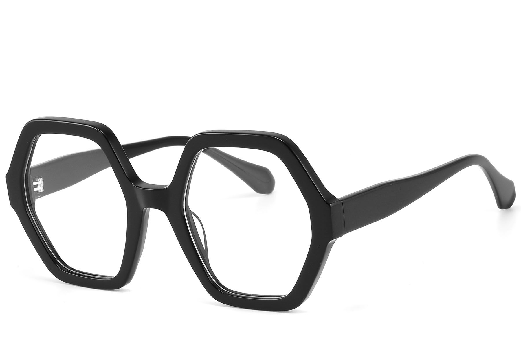 Geometric Black Acetate Glasses #BS2607-0146