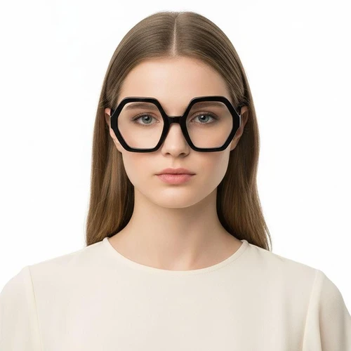 Geometric Black Acetate Glasses #BS2607-0146