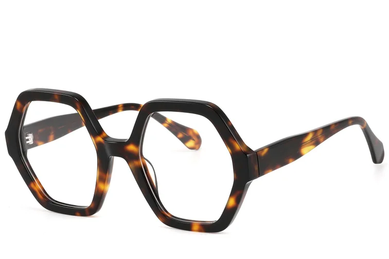 Bicchieri in acetato con motivo geometrico tartarugato #BS2607-0147