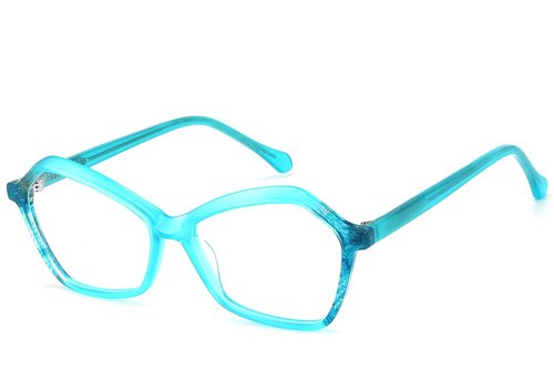 Lunettes géométriques en acétate bleu #BS2607-0148