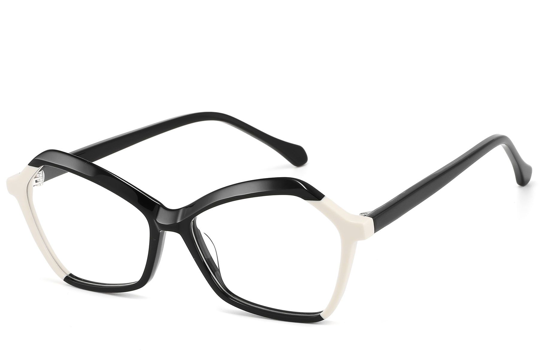 Geometric Black Acetate Glasses #BS2607-0149