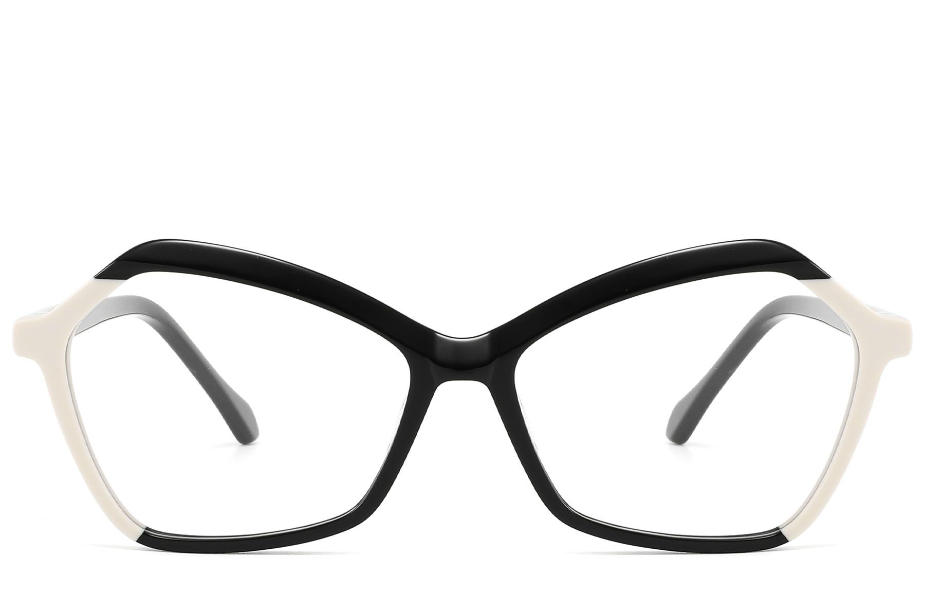 Geometric Black Acetate Glasses #BS2607-0149