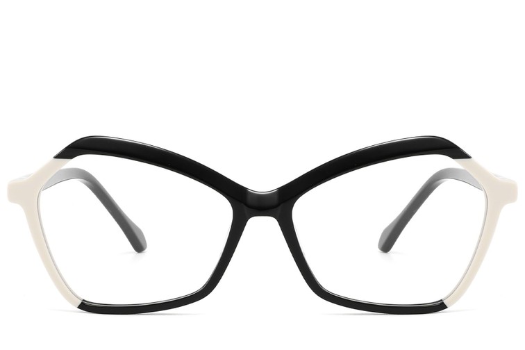Geometric Black Acetate Glasses #BS2607-0149