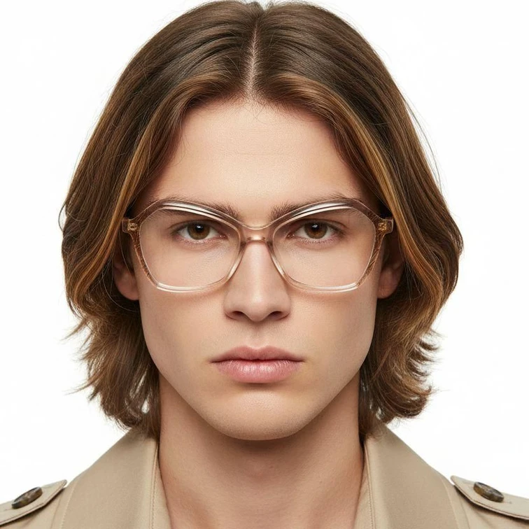 Lunettes géométriques en acétate rose #BS2607-0150