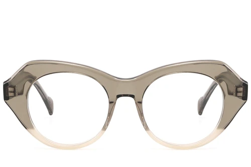 Oval Gray Acetate Glasses #BS2607-0153