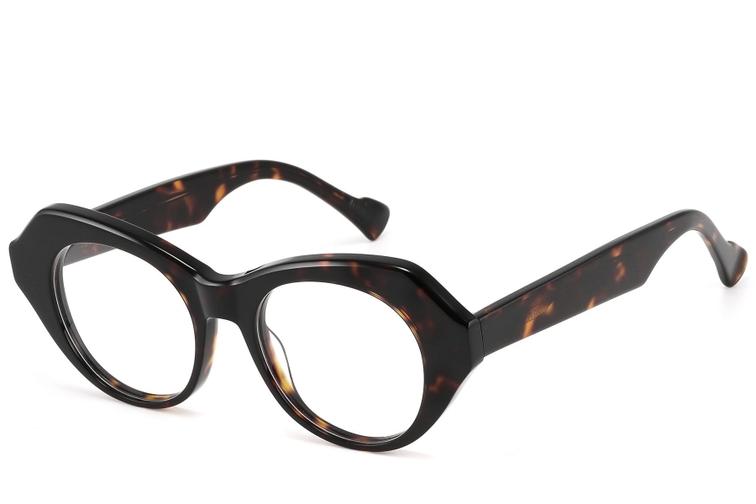Oval Tortoiseshell Acetate Glasses #BS2607-0155