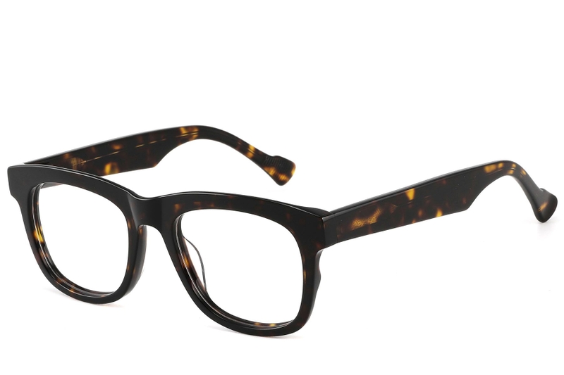 Rectangular Tortoiseshell Acetate Glasses #BS2607-0157
