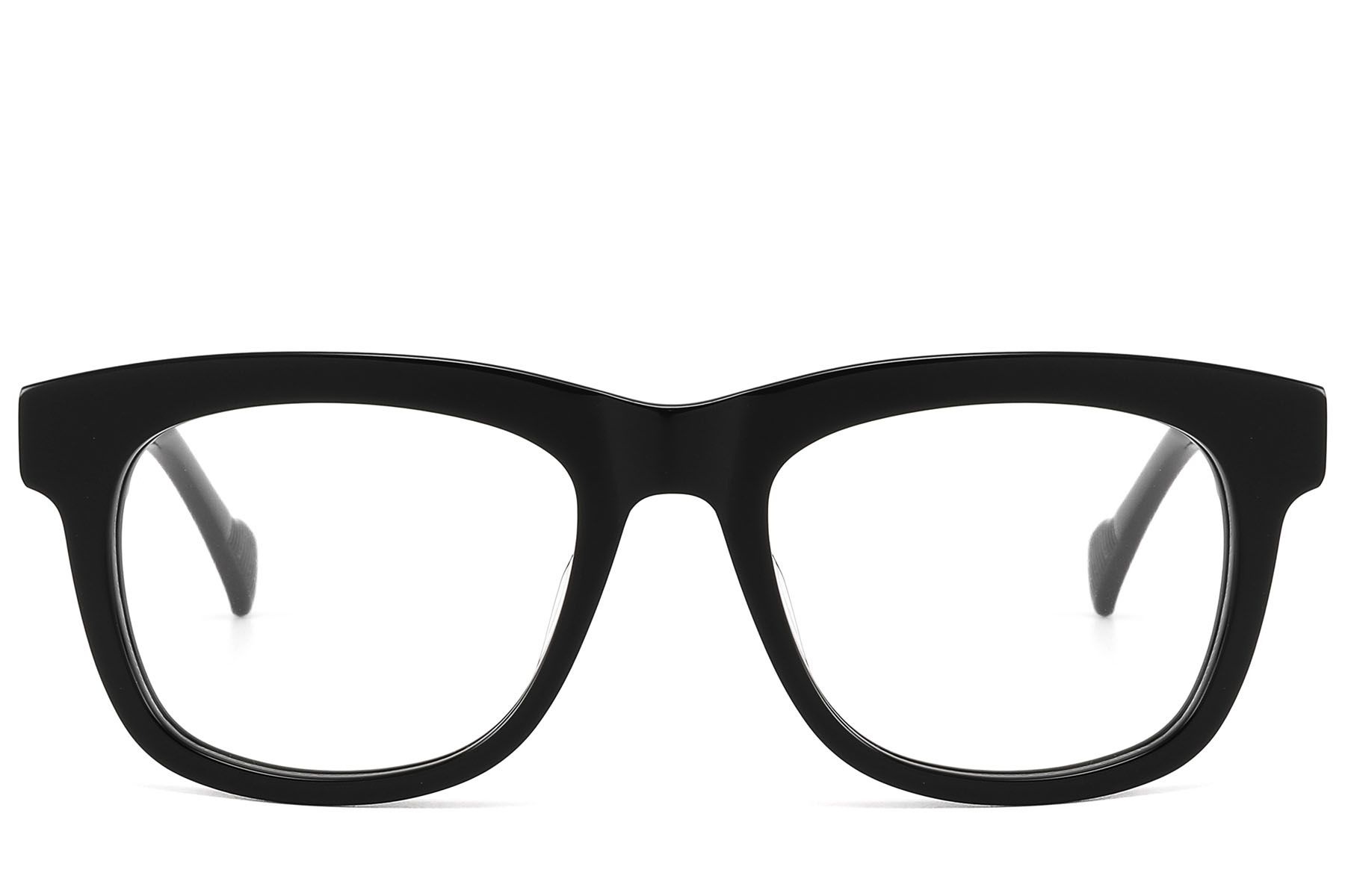 Rectangular Black Acetate Glasses #BS2607-0158